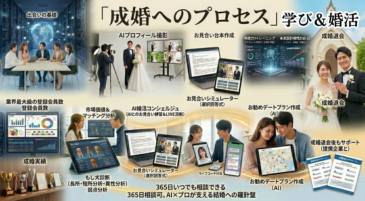 横浜婚活・結婚相談所センターの成婚への道筋とサービスの流れ