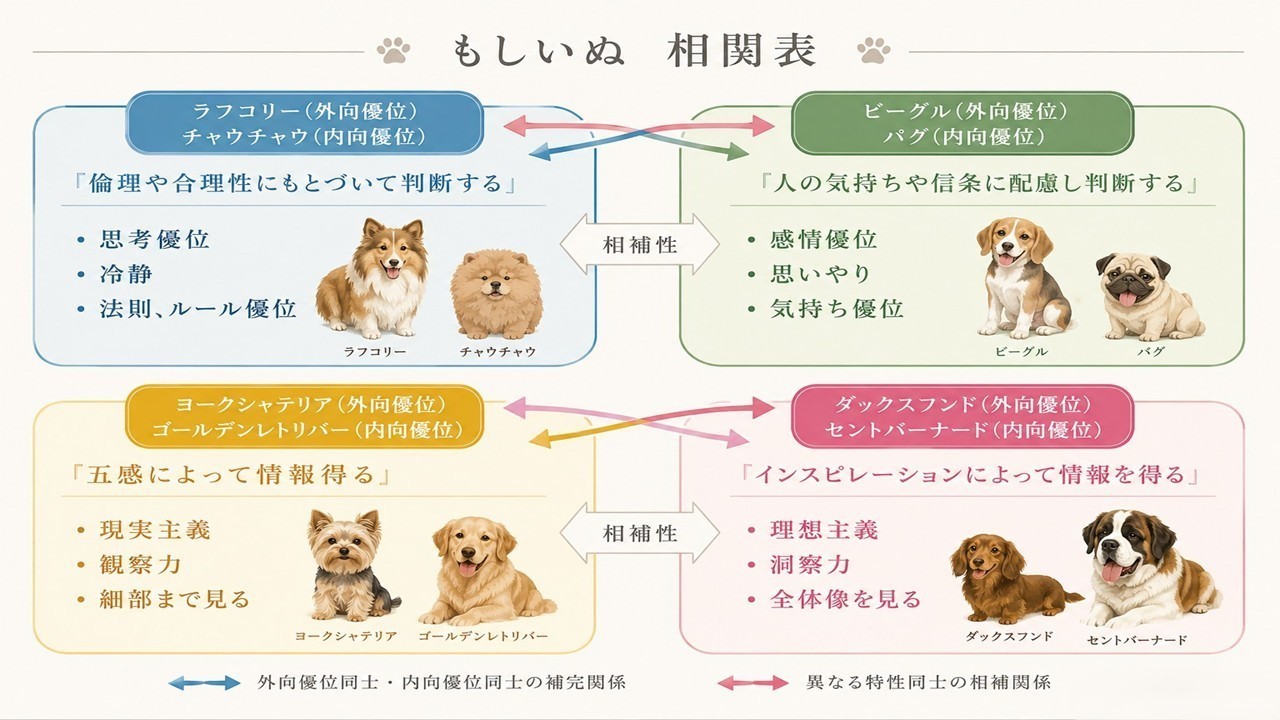 もし犬診断犬種相関表