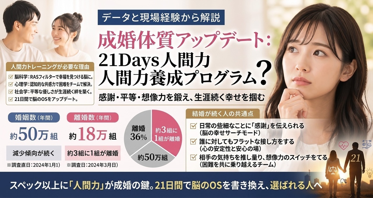 成婚体質アップデート：21Days人間力養成プログラム