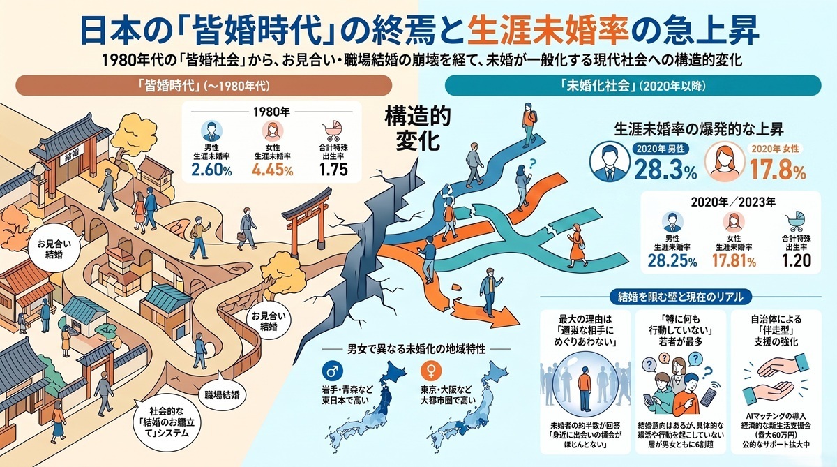 皆婚時代の終焉と50歳児未婚率の激増