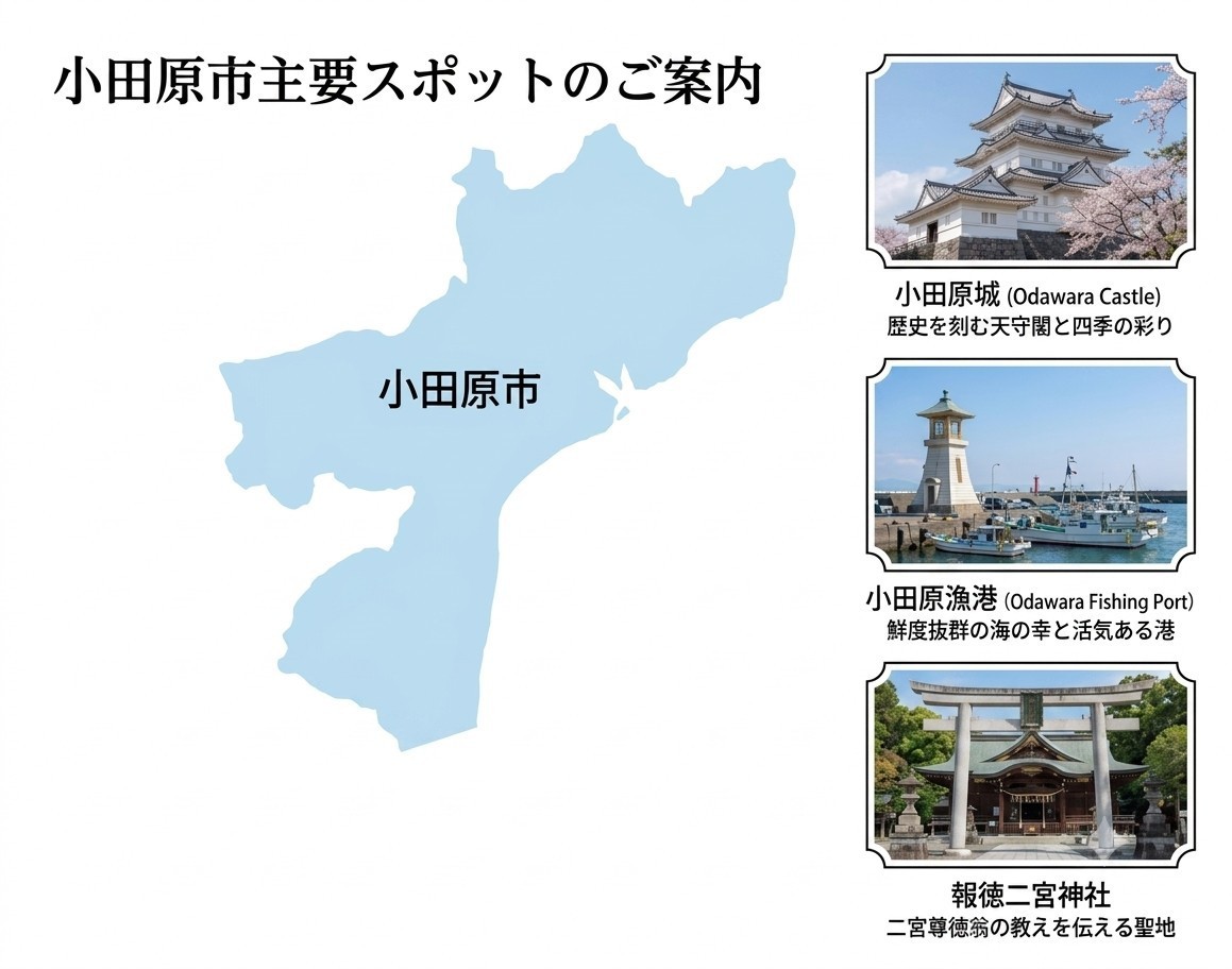 小田原市の地図とメインスポット