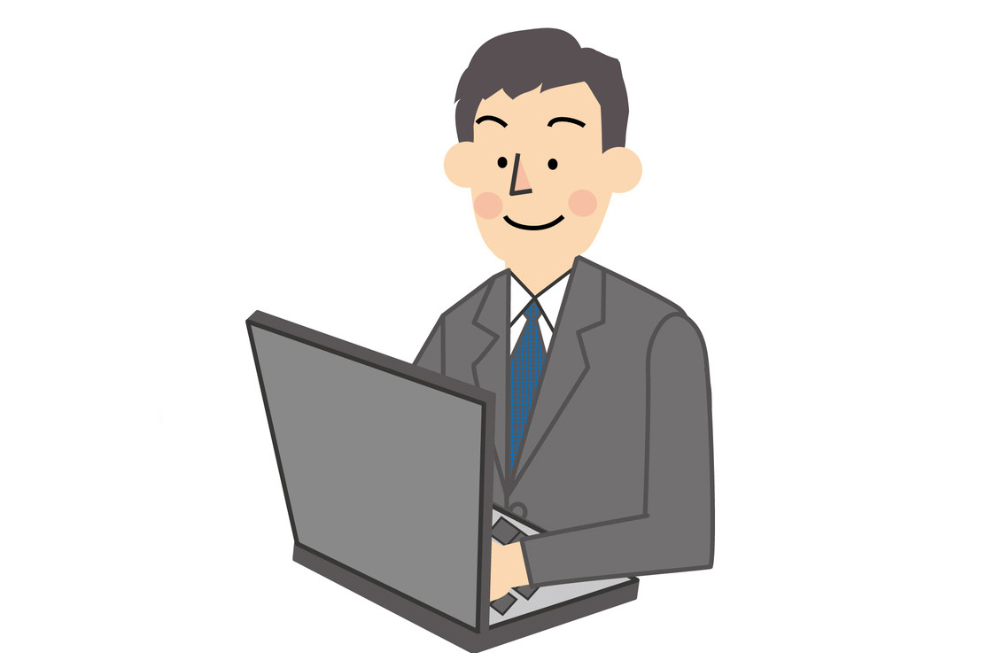 パソコンを操作するサラリーマン