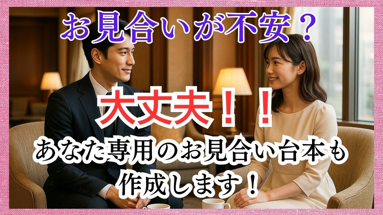 お見合いの不安も解消するお見合い台本