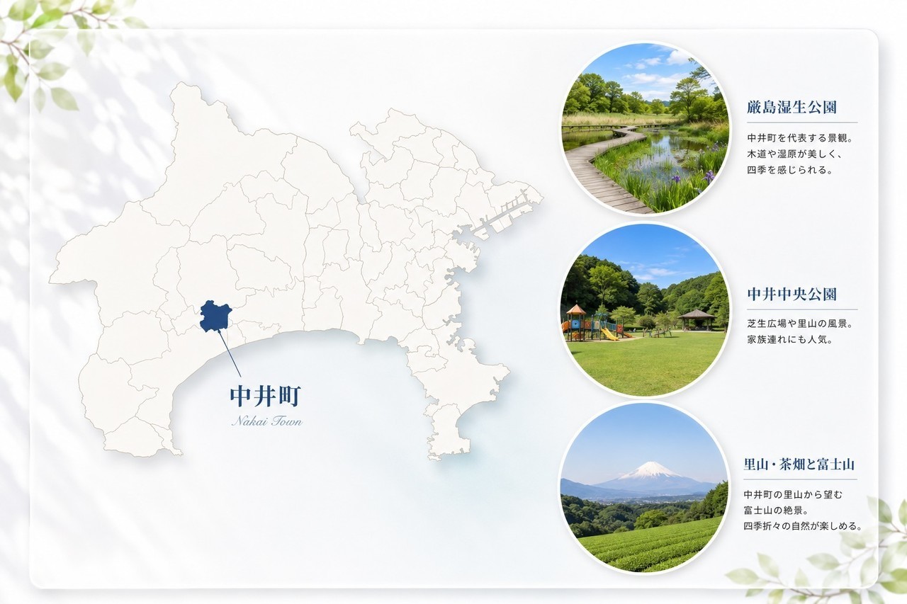 中井町の地図とメインスポット