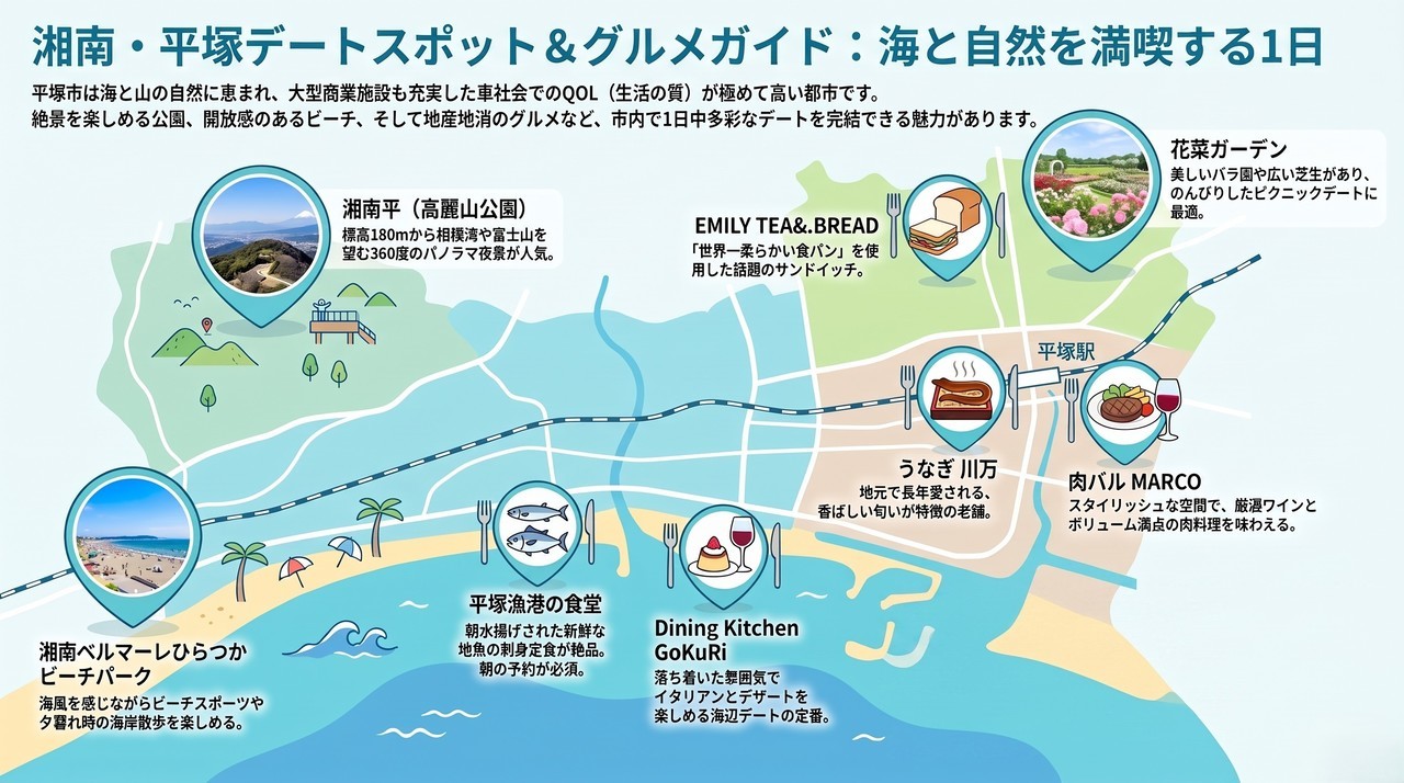 平塚市のデートスポット＆人気の飲食店