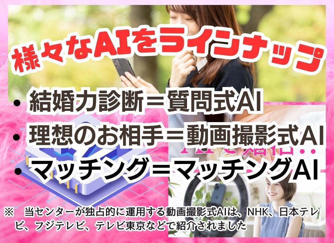 様々な婚活AIをラインナップ