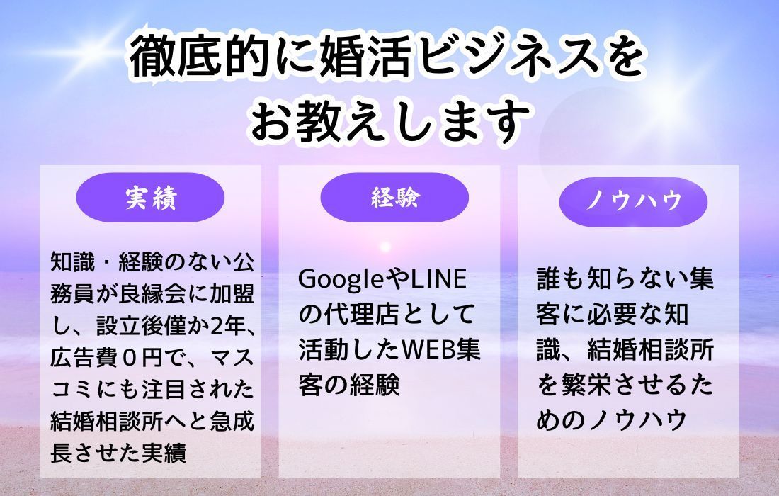 徹底的に婚活ビジネス教えます