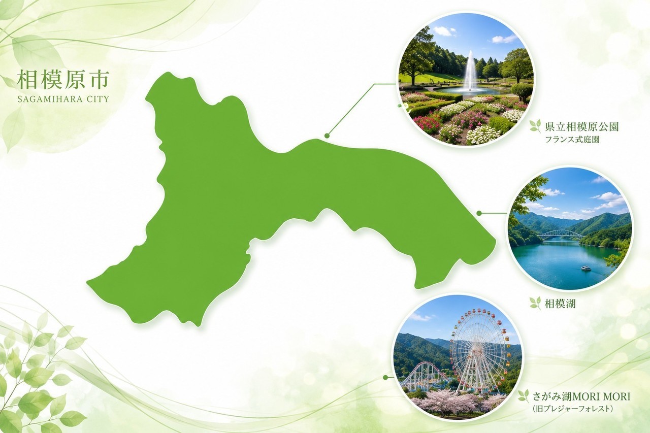 相模原市の地図とメインスポット
