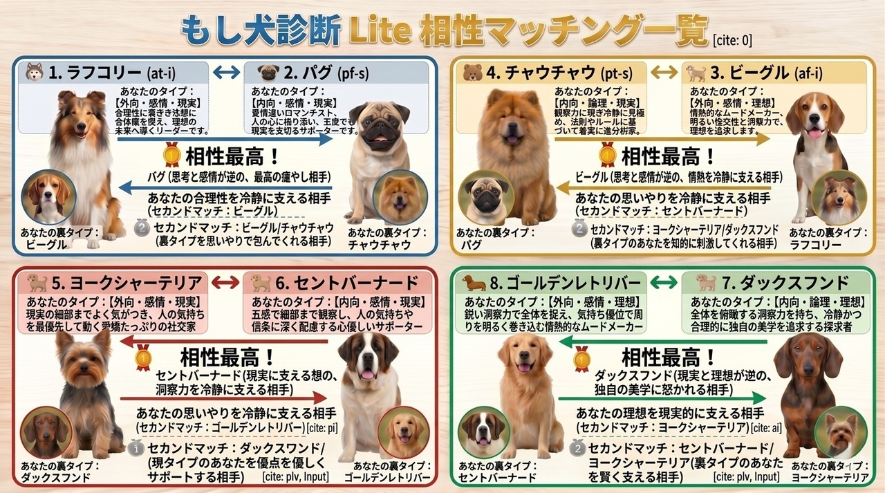 もし犬診断相関表