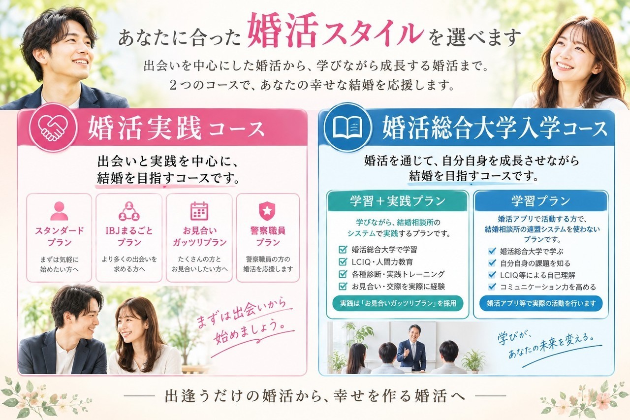 2つの婚活スタイルをご用意しています