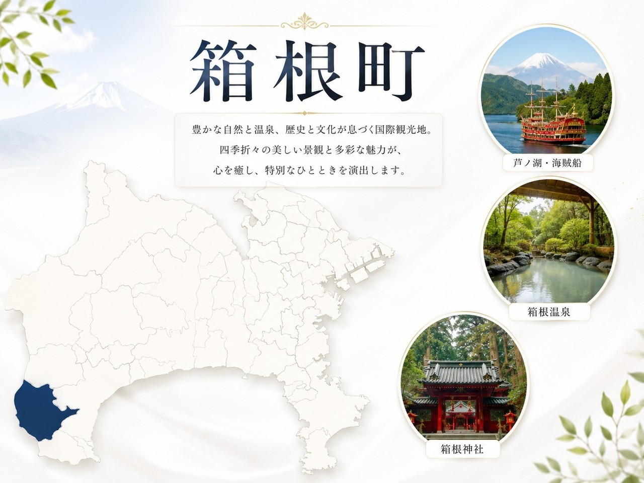 箱根町の地図とメインスポット