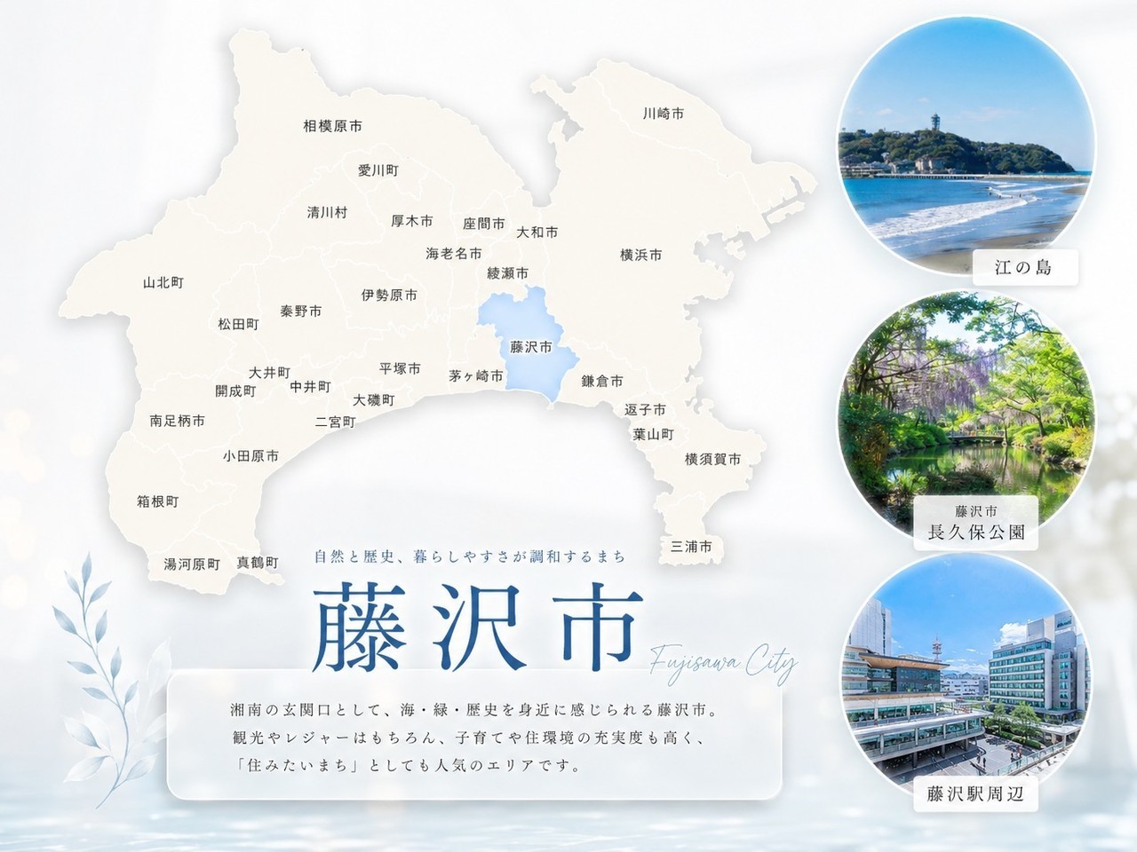 藤沢市の地図とメインスポット