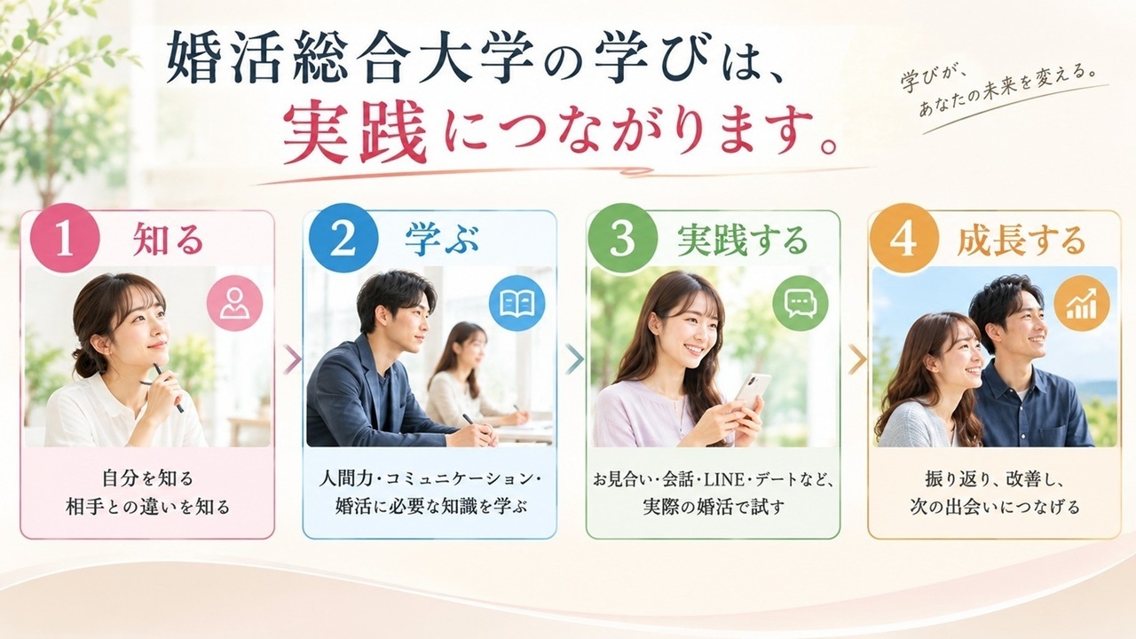 婚活総合大学の学びは実践に繋がります