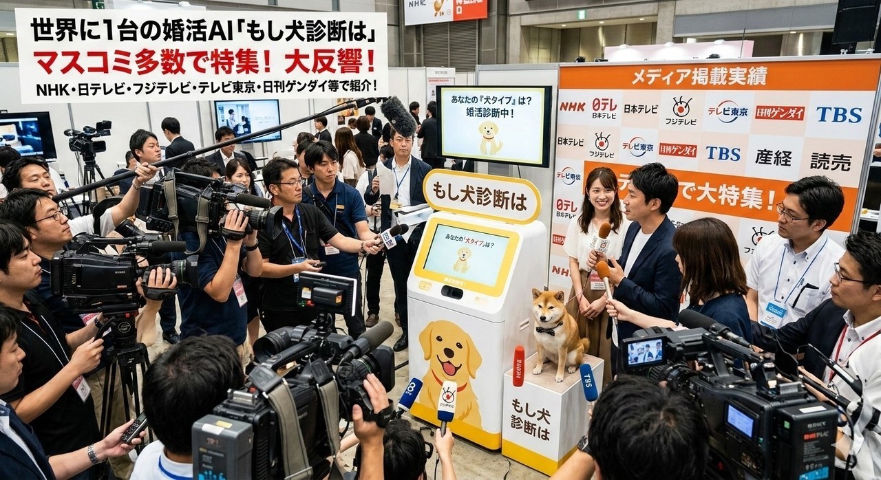 唯一無二の婚活AIはNHK、日本テレビ、フジテレビ、テレビ東京、日刊ゲンダイなど多くのマスコミで特集されました