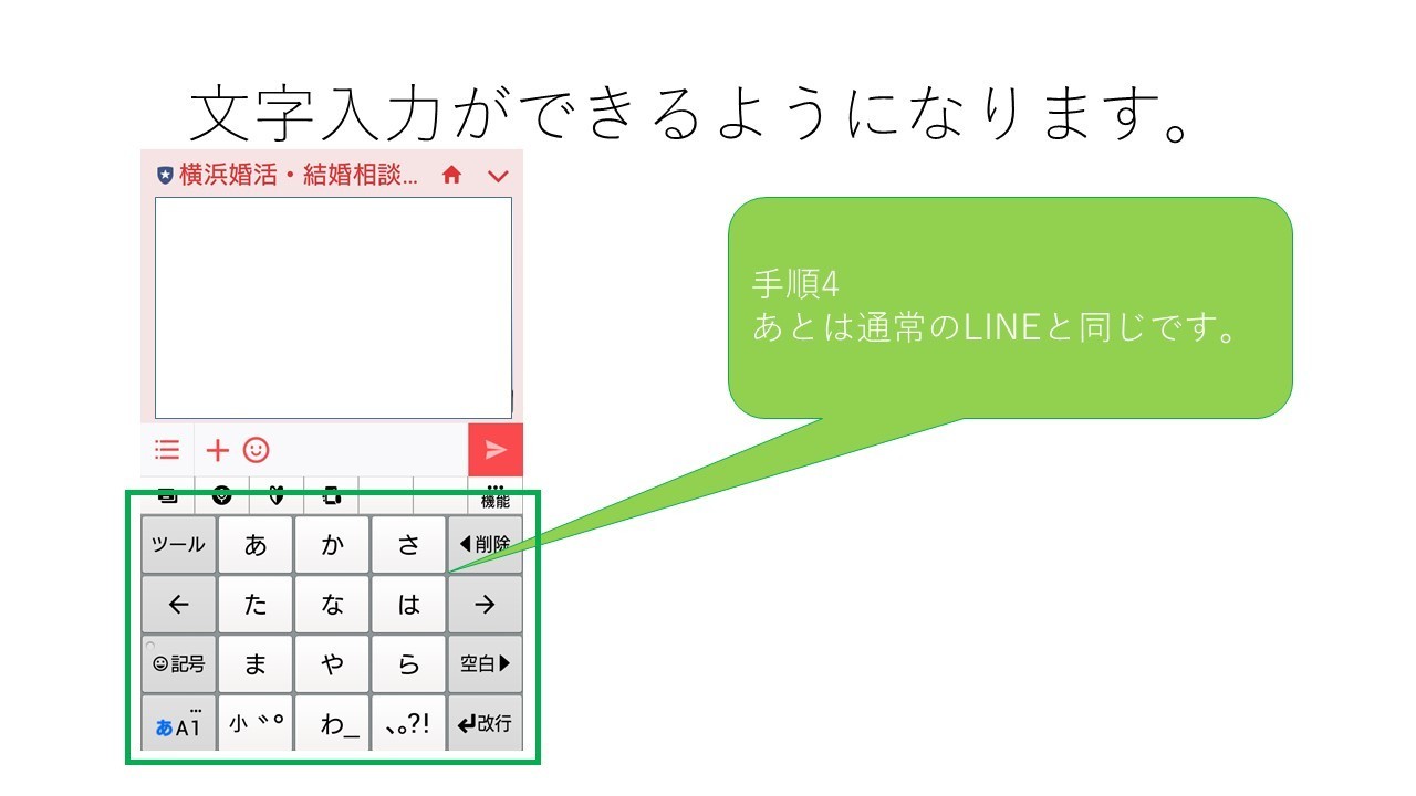 LINEのトーク文字の打ち方