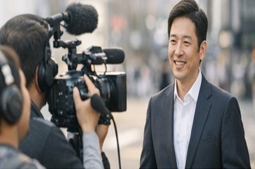 動画撮影を受ける開業希望者