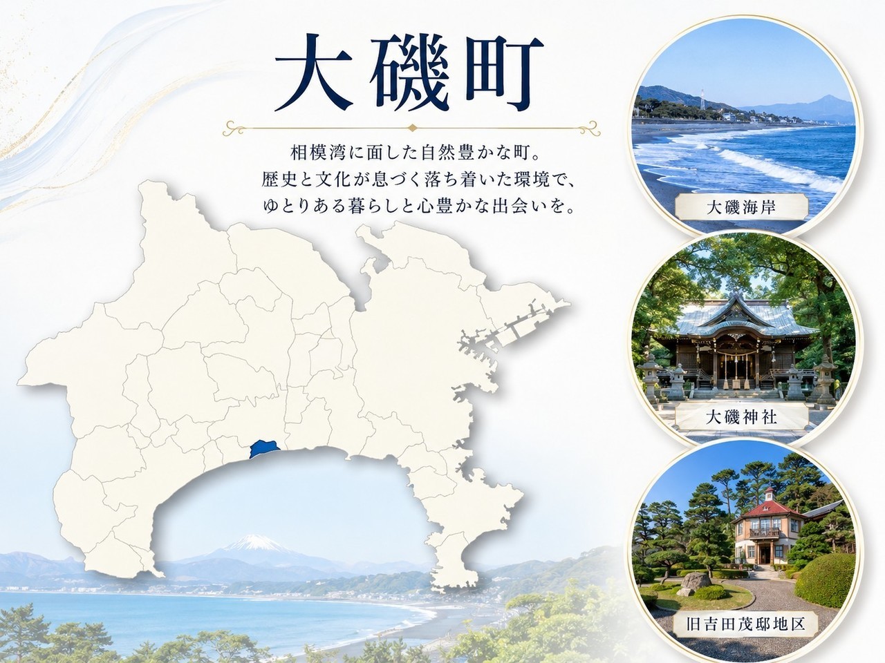 大磯町の地図とメインスポット