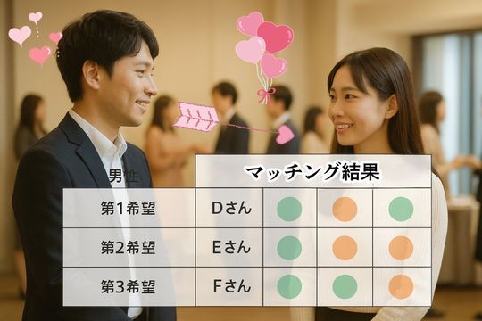 婚活パーティーでマッチング