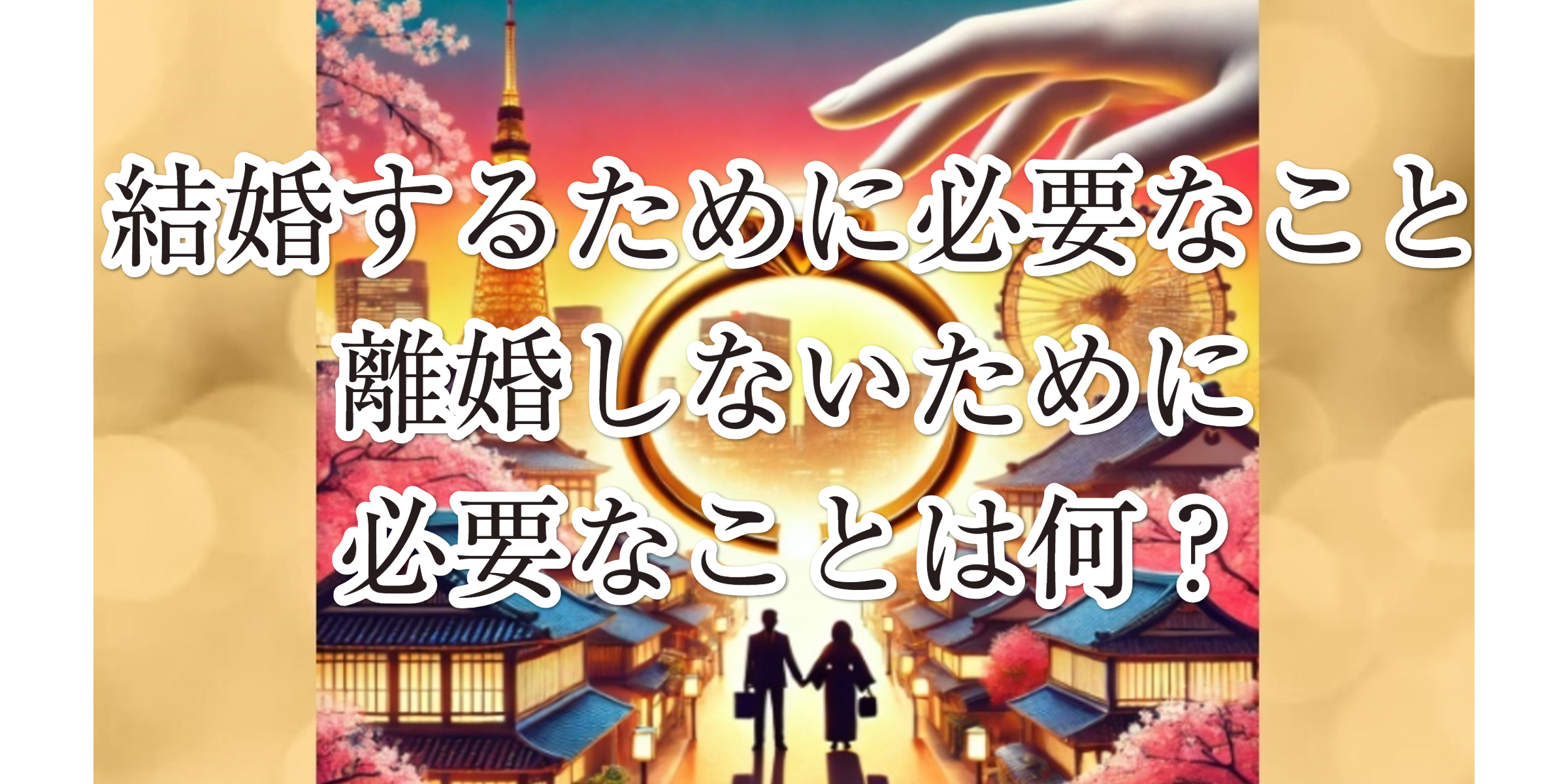 結婚するために必要なこと、離婚しないために必要なこと